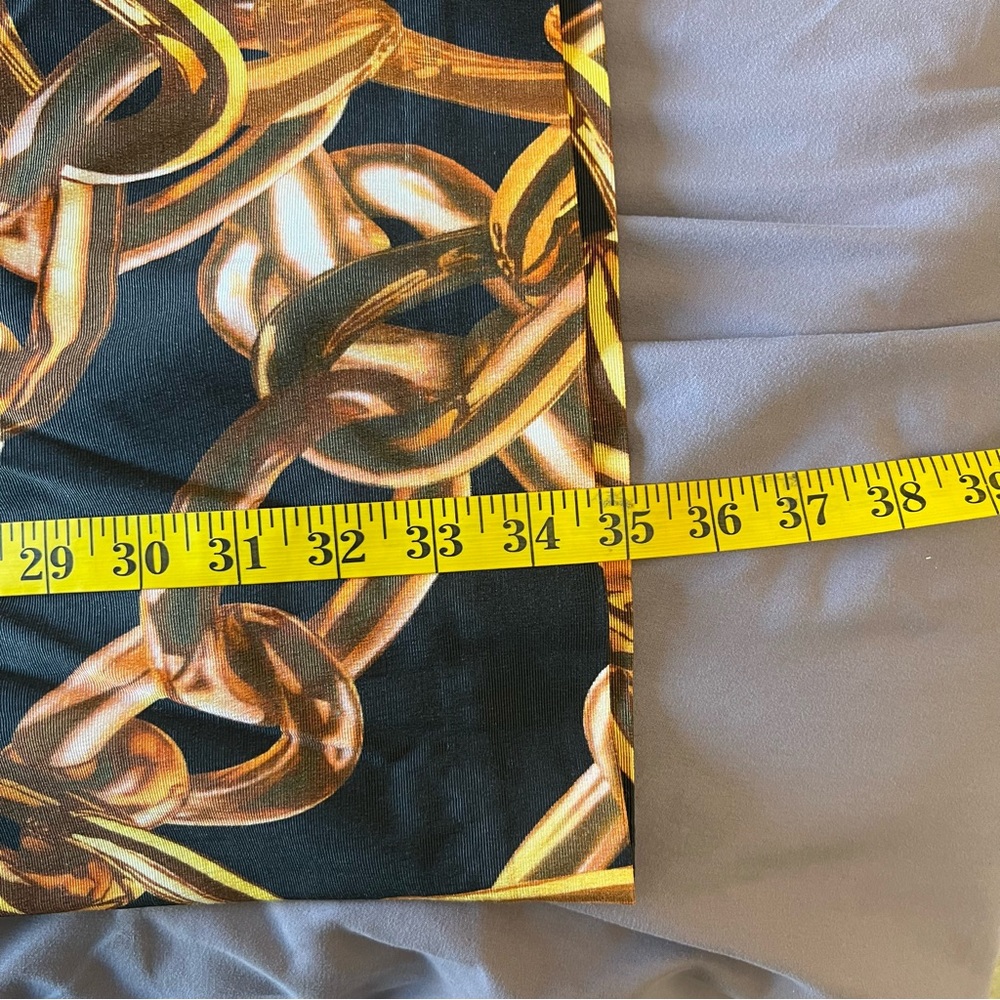 Trina Turk Aptos Black and Gold Chain Pattern High Neck Dress - Size 10 - EUC - Picture 8 of 8